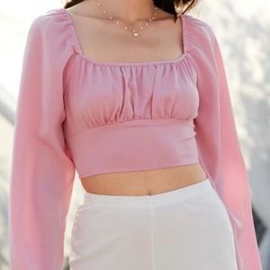 Ruched Bust Tie Back Crop Top